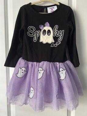 Girls' Black & Lavender 'Spooky' Ghost Tutu Costume Dress